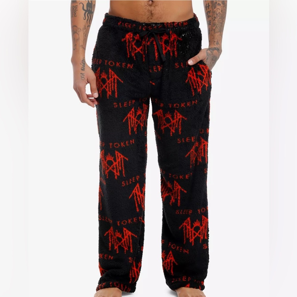 NWOT Unisex Sleep Token Logo Fuzzy‎ Pajama Pants Hot Topic